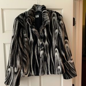 City Girl faux fir black and white jacket - size M